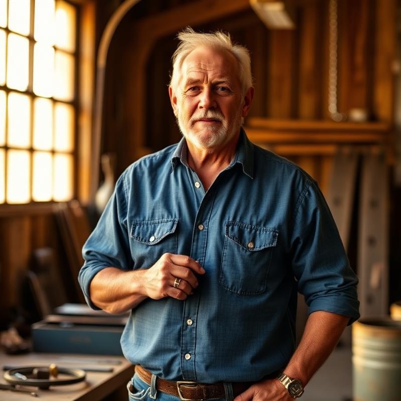A seasoned Texas business owner in his workshop